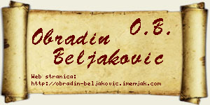 Obradin Beljaković vizit kartica